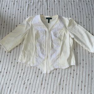 LRL Lauren Jeans Co Off White Denim Jacket